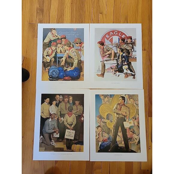 Lot of 4 1986 Hoyle Scouting Through The Years Posters - Patrol Leader, Eagle - Picture 1 of 6